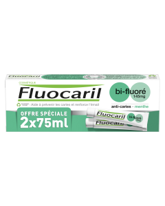 Fluocaril Bi-fluoré 145mg, Dentifrice Menthe, 2x75ml