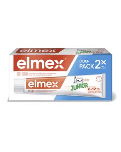 Dentifrice elmex® Junior 6-12 ans avec 1450 ppm de fluor Duo 2x75mL