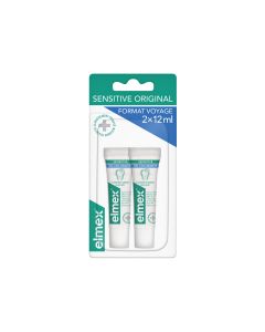 elmex®  Sensitive Original Dentifrices Tubes Voyages 0% Colorant 12ml x2