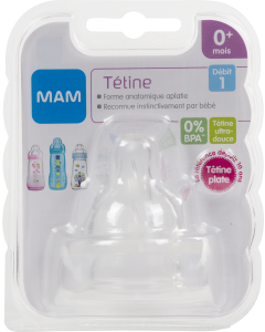 Tétine anatomique - Débit 1 - Lent - Silicone X2