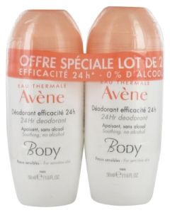 AVENE DEODORANTS 24H ROLL ON BODY 2X50ML