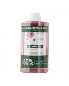 KLORANE SHAMPOOING PIVOINE 400ML X2