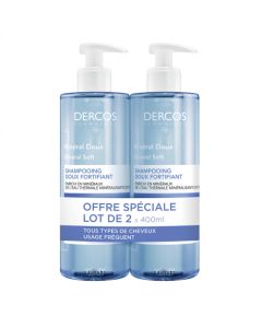 DERCOS SHAMPOOING MINERAL DOUX 400ML X2