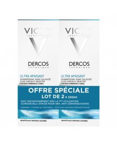 DERCOS SHAMPOOING ULTRA APAISANT CHEV GRA 200ML X2