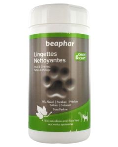 BEAPHAR LINGETTE NETTOYANTE YEUX OREILLE PATTE 100