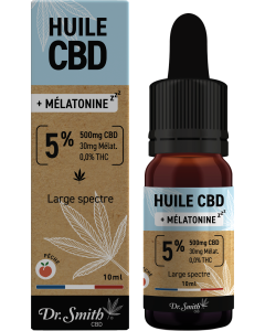 HUILE CBD 5% + MELATONINE  Arôme Pëche