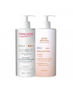 TOPICREM MELA LAIT ECLAIRCISS ULTRA HYDRA 500ML X2