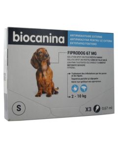 BIOCANINA FIPRODOG  67MG SPOT ON PETIT CHIEN X3