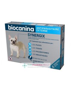 BIOCANINA SYNERGIX SPOT ON CHIEN MOYEN X4