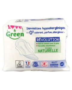 LOVE GREEN SERVIETTE HYPOALLERGENIQUE 10