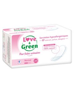 LOVE GREEN SERVIETTE INCONTINENCE HYPOAL NORMAL 12