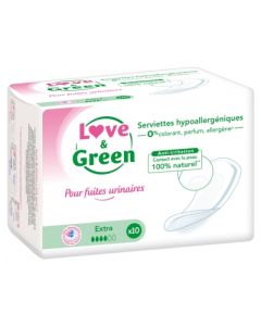 LOVE GREEN SERVIETTE INCONTINENCE HYPOAL EXTRA 10