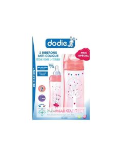DODIE INITIATION+ BIBERON ROSE DANSE +6M 330ML X2