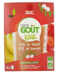 GOODGOUT KIDZ GOURDE FRAISE BANANE BIO 90G X4