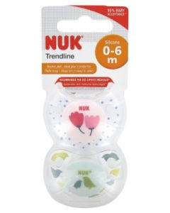 NUK SUCETTE PHYSIO SILICONE TREND DAY FILLE T1 X2