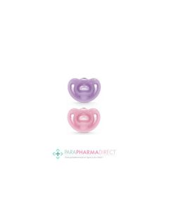 NUK SUCETTE SILICONE SENSITIVE FILLE 0/6M X2