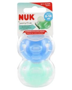 NUK SUCETTE SILICONE SENSITIVE FILLE 6/18M X2