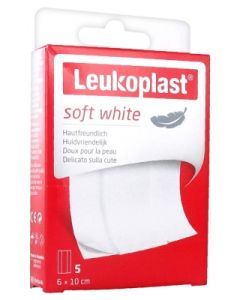 LEUKOPLAST SOFT WHITE PANSEMENT 10CM X 6CM 5