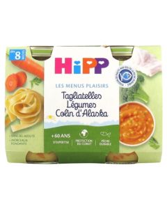 HIPP PETIT POT TAGLIATELLE LEGUM COLIN BIO 190G X2