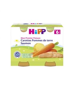 HIPP PETIT POT CAROTTE PDT SAUMON BIO 190G X2