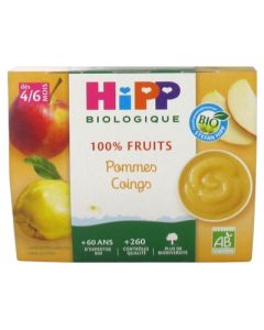 HIPP COUPELLE POMME COING BIO 100G X4