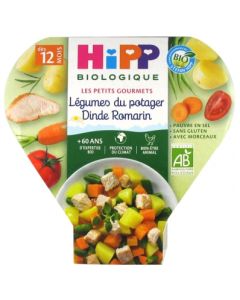 HIPP ASSIETTE LEGUM POTAGER DINDE ROMARIN BIO 230G