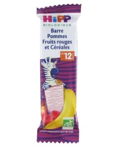 HIPP BARRE POMME FRUITS ROUGES CEREALES BIO 25G