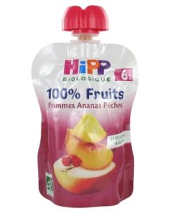 HIPP GOURDE POMME ANANAS PECHE BIO 90G