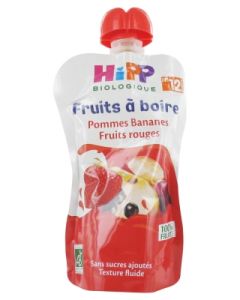 HIPP GOURDE POMME BANANE FR ROUGES BIO 120ML