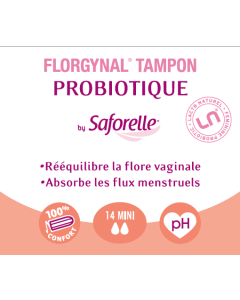 FLORGYNAL TAMPON PROBIOTIQUE SANS APPLICATEUR MINI BOITE DE 14