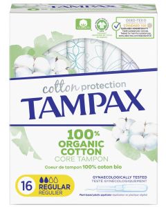 TAMPAX COTTON TAMPON PERIODIQUE BIO REGULIER 16