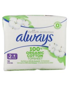 ALWAYS COTTON PROTECTION SERVIETTE ULTRA LONG 10