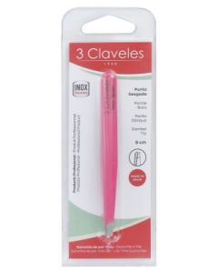 3CLAVELES PINCE A EPILER BIAIS BLEUE 9CM