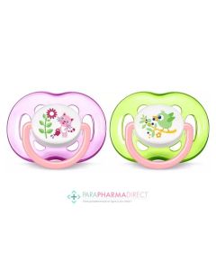 AVENT SUCETTE SILICONE AEREE FILLE +18MOIS X2