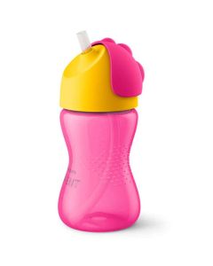 AVENT TASSE MAGIC PAILLE COURBE ROSE 300ML