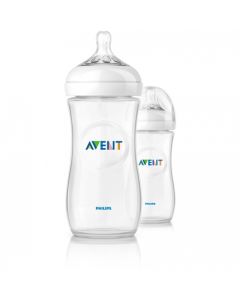 AVENT BIBERON NATURAL 2.0 TRANSPARENT 330ML X2