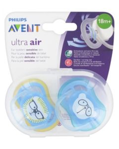 AVENT SUCETTE ULTRA AIR VERT ROSE +18MOIS X2