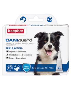 CANIGUARD CHIEN TRIPLE ACTION 7KG5/15KG PIPETTE X3