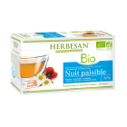 HERBESAN INFUSION CAMOMILLE NUIT PAISIBLE BIO Rooibos, Camomille, Aubépine, Coquelicot - 20 sachets