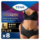 Sous-vêtements TENA Silhouette Plus Taille Haute Noir Large (46-56) x8