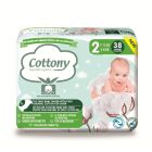 COTTONY COUCHES BEBE T2 (3-6 Kg)-paquet 38 couches