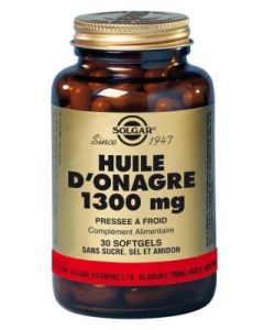 SOLGAR HUILE ONAGRE 1300MG CAPSULE MOLLE 30