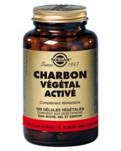 SOLGAR CHARBON VEGETAL ACTIVE GELULE VEGETALE 100