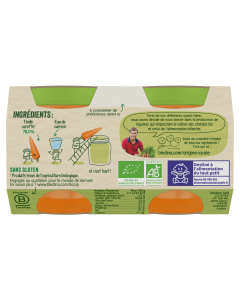 BLEDINA LES RECOLTES BIO Carottes 2x130g Dès 4/6 Mois