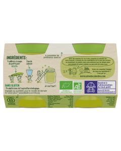 BLEDINA LES RECOLTES BIO Petits Pois 2x130g Dès 4/6 Mois
