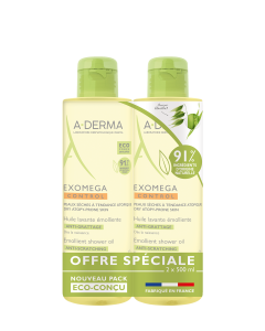 A-Derma - Exomega Control - Huile lavante émolliente anti-grattage 1000ml
