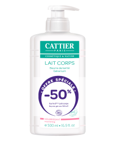 LOT DE 2 LAIT CORPS KARITÉ / GÉRANIUM 500 ML -50% SUR LE 2ÈME