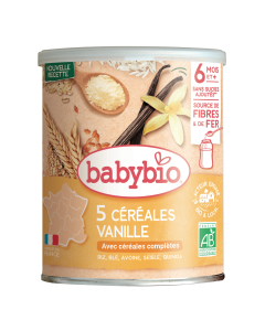 5 Céréales Vanille Riz, Blé, Avoine, Seigle, Quinoa Bio