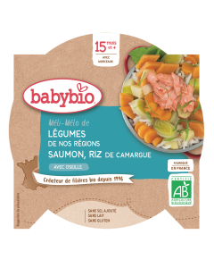 Méli-Mélo de Légumes de nos Régions Saumon Riz de Camargue Oseille Bio