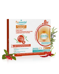 Patchs Chauffants bas du dos Articulations & Muscles aux 14 Huiles Essentielles - 2 patchs